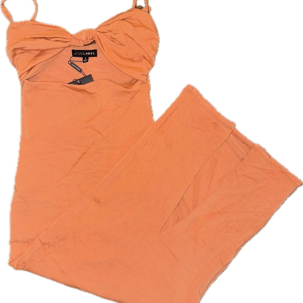 NWT Jluxlabel maxi spaghetti strap orange dress size small